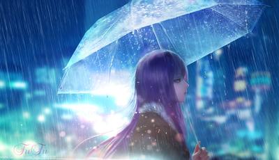 Анимированные обои аниме дождь - 34 фото