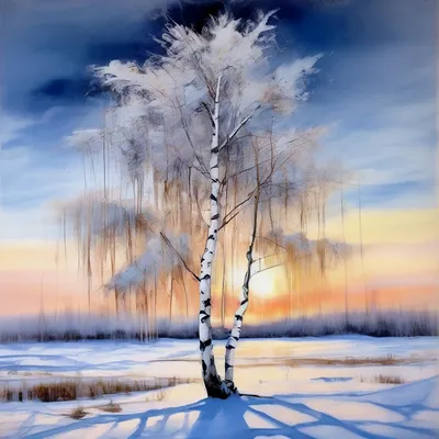 Березовый лес зимой, красивые березы - YouTube