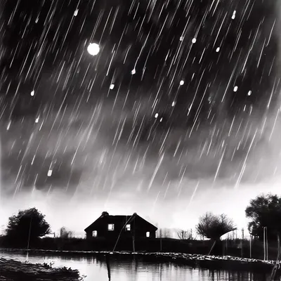 Фото дождь, ночь, черно-белые (16 фотографий)