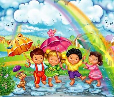 Рисунок прогулка под дождем - Детские - Картинки PNG - Галерейка | Детские  рисунки, Детские картины, Детские картинки