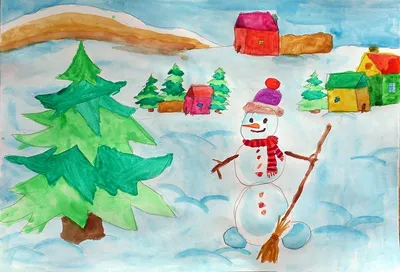 Детские рисунки по теме зима которые красивые (49 фото) » рисунки для  срисовки на Газ-квас.ком