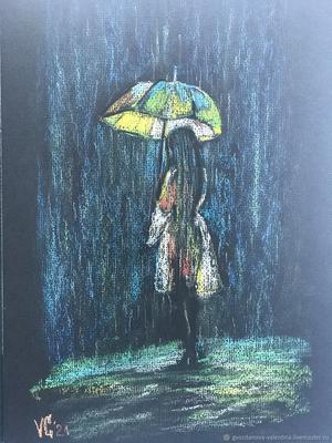 Оригинал - Схема вышивки «Девушка под дождем» - Автор «BRVertigo» - Авторы  - Вышивка крестом
