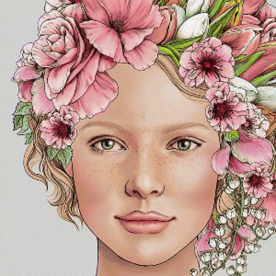 Фотошторы «Девушка-весна» 441x280 - купить в Москве, цена в  Интернет-магазине Обои 3D