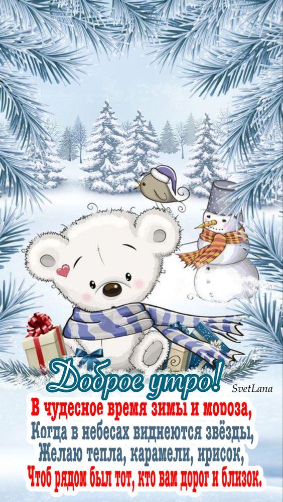 Доброе зимнее утро пятницы - новые открытки (37 ФОТО) | Зимние картинки,  Кошачьи, Открытки