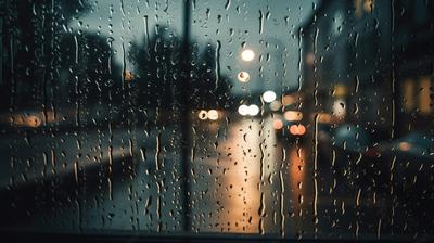 дождь падает на окно с уличными фонарями ночью, картина дождя, дождь  Powerpoint, дождь фон картинки и Фото для бесплатной загрузки