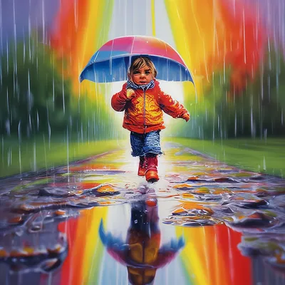 Разноцветный дождь радуга» — создано в Шедевруме