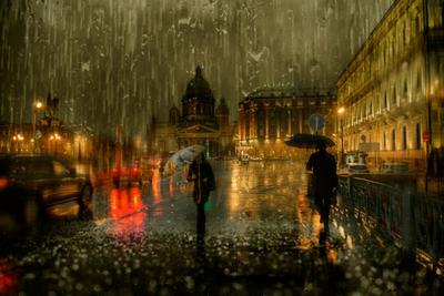Дождь в городе.. Фотограф Фото Брест