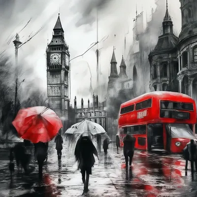 Картина «Дождь в Лондоне», Ольга Дарчук - Jose Art Gallery