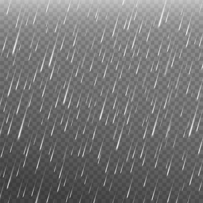 Эффект дождя. реалистичные капли воды падают с неба. сильная дождевая  погода, шторм, ливень, осадки, сезон дождей. 3d дождливый векторный фон |  Премиум векторы