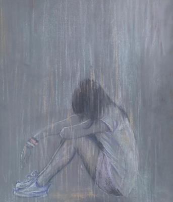 Девушка по дождём, плачет, грустит» — создано в Шедевруме