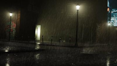 Дождь на улице генеративный ай | Премиум Фото