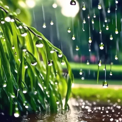 Дождь в саду | Пикабу
