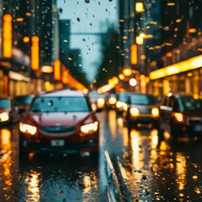 Фото из окна машины, капли дождя …» — создано в Шедевруме