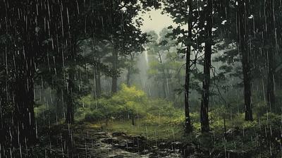 Дождь в лесу...