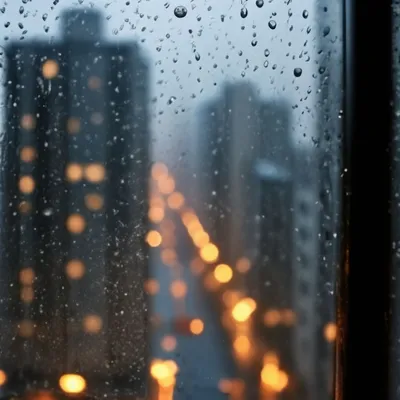 Вид из окна во время дождя | Премиум Фото