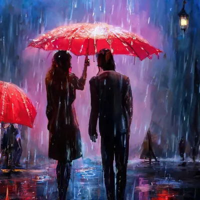 Пара под дождем» — создано в Шедевруме