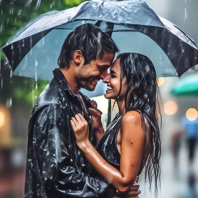 Красивые пары под дождем на улице Стоковое Фото - изображение насчитывающей  романско, гулять: 38971242