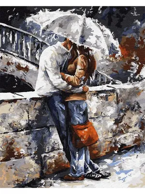 Картинка влюбленная пара улыбается под дождем обои на рабочий стол
