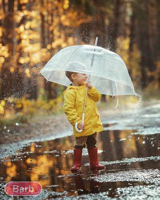 Человек идет под дождем с зонтом | Премиум Фото