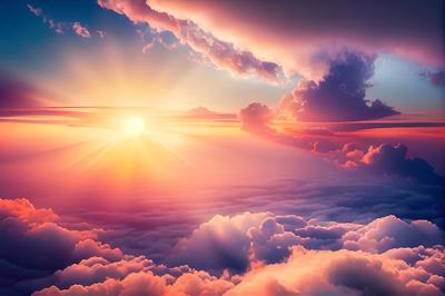 Картина на холсте \"Рассвет, восход солнца, облака\" 240x90 см. с  алюминиевыми подвесами, в тубусе - купить по низкой цене в  интернет-магазине OZON (564093058)
