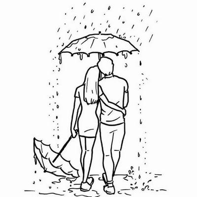 пара под зонтом. романтическая прогулка под дождём Иллюстрация вектора -  иллюстрации насчитывающей пары, ненастно: 221721370