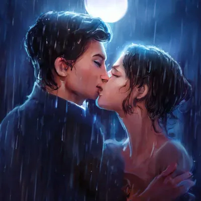 двое влюбленных целуются под летним дождем Стоковое Фото - изображение  насчитывающей персона, день: 221373514
