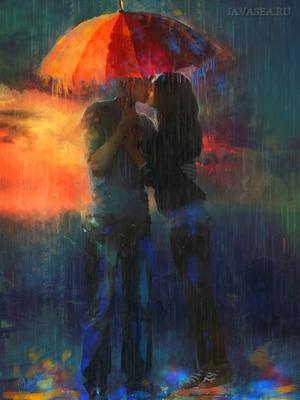 Картина \"Счастливый дождь\" Влюбленные под зонтом. Двое купить в  интернет-магазине Ярмарка Мастеров по цене 3500 ₽ – OZV2YRU | Картины,  Самара - доставка по России