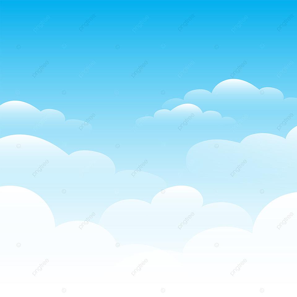 Голубое небо облака вектор рисованной фон дизайн, встреча, небо, фон фон  картинки и Фото для бесплатной загрузки