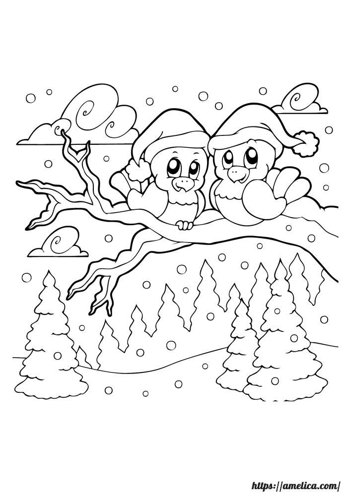 Раскраски Зима распечатать бесплатно в формате А4 (95 картинок) |  RaskraskA4.ru
