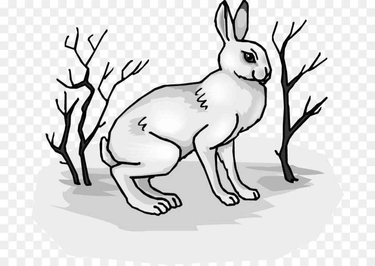 Реалистичный арт зимний белый заяц …» — создано в Шедевруме