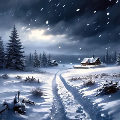 Зима.Снег. Метель. Глубокая картина…» — создано в Шедевруме