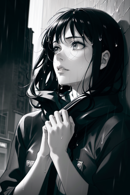 Картинки аниме дождь