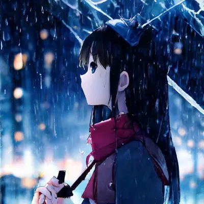 Девочка из аниме сидит и смотрит …» — создано в Шедевруме