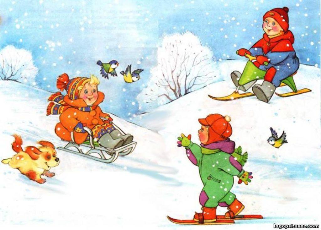Картинки детские игры зимой фотографии