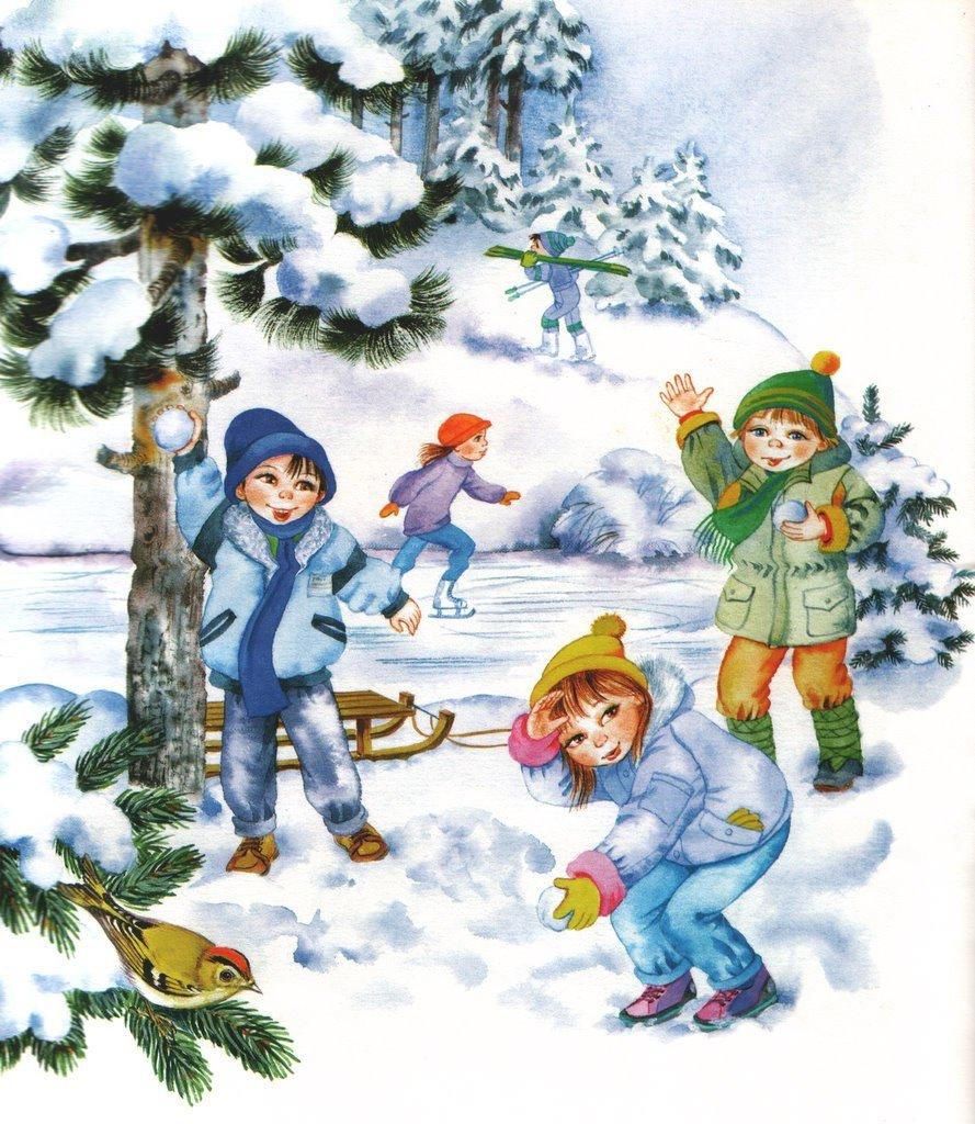 Картинки на тему зимние забавы - 77 фото