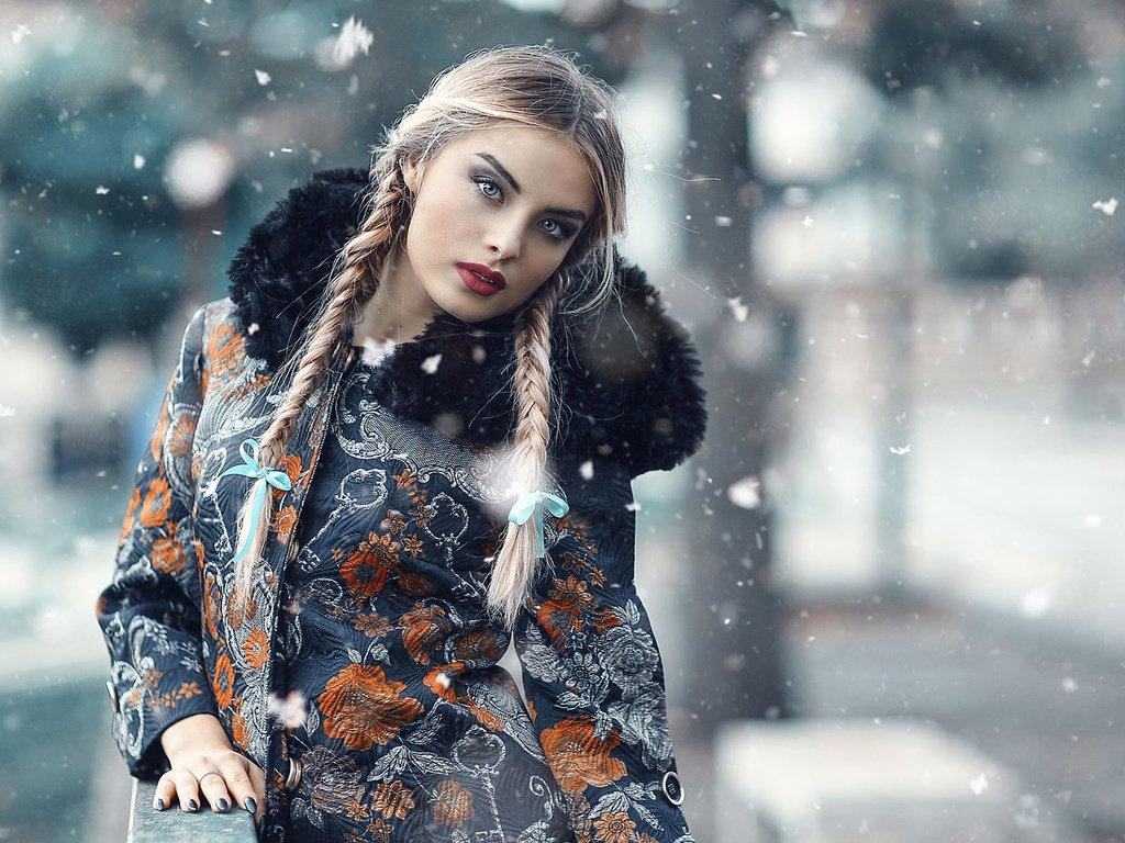 Зима, зимний портрет, девушки, снег, блондинки, портрет | Портрет, Блондинка,  Самар