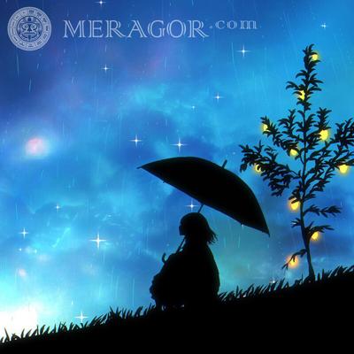 MERAGOR | Девушка под дождем ночь ава
