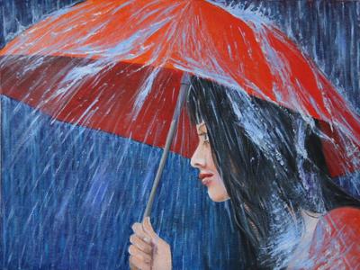 женщина с зонтом летом. девушка ходит по парку с зонтиком от дождя Стоковое  Фото - изображение насчитывающей добычи, счастливо: 253342742