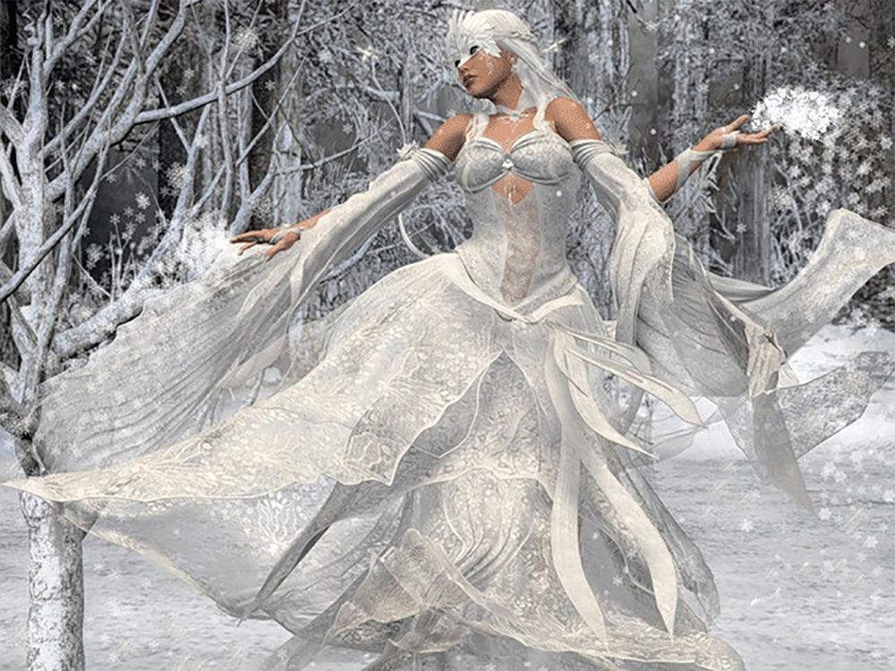 Красивая девушка-зима, в полный …» — создано в Шедевруме