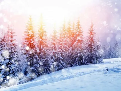 Зимний фон нарисованный - 55 фото