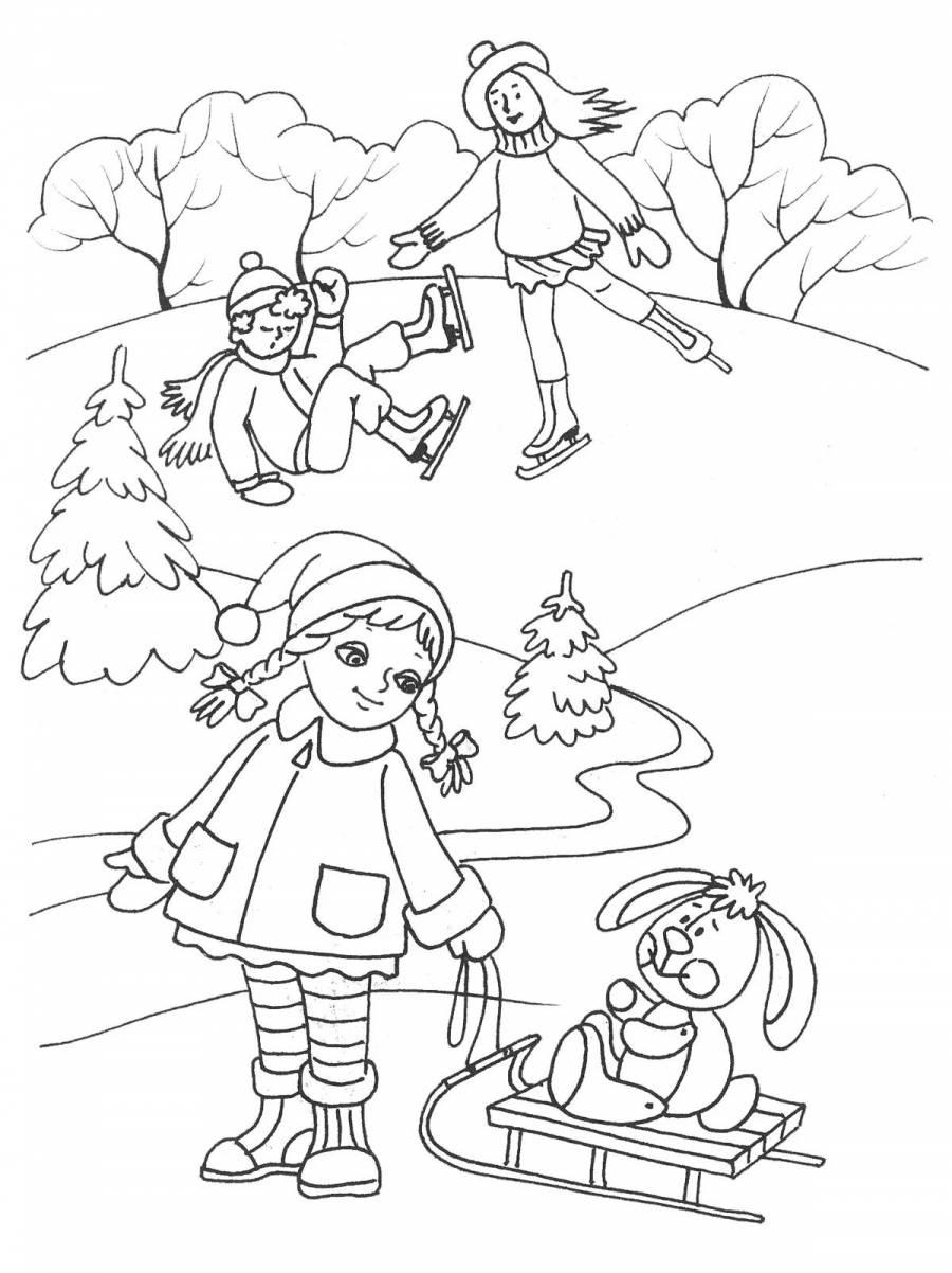 Раскраски На тему зима для детей 2 3 лет (39 шт.) - скачать или распечатать  бесплатно #20656