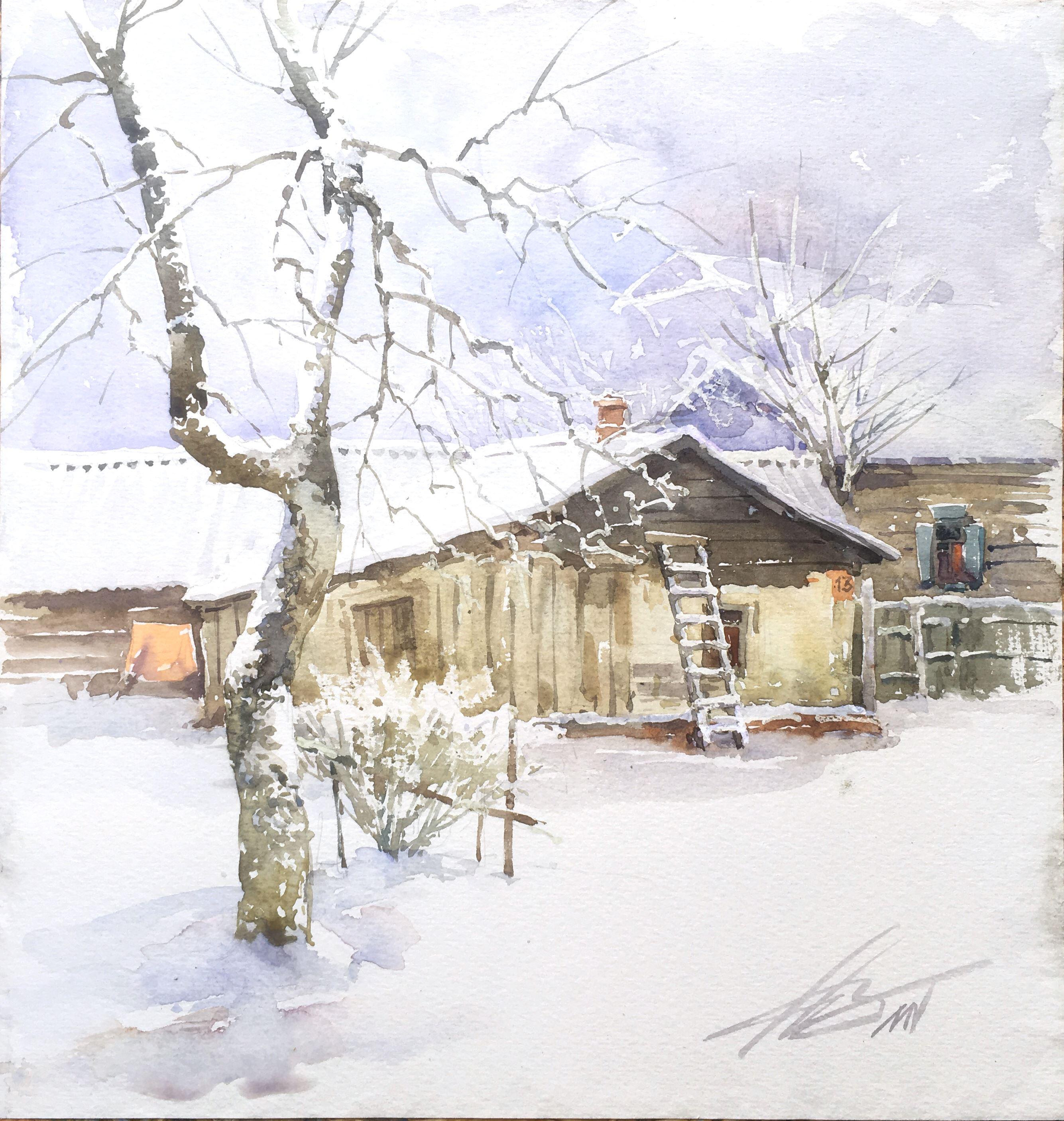 Зимний город (рисунок), автор Класс Юрий Евгеньевич