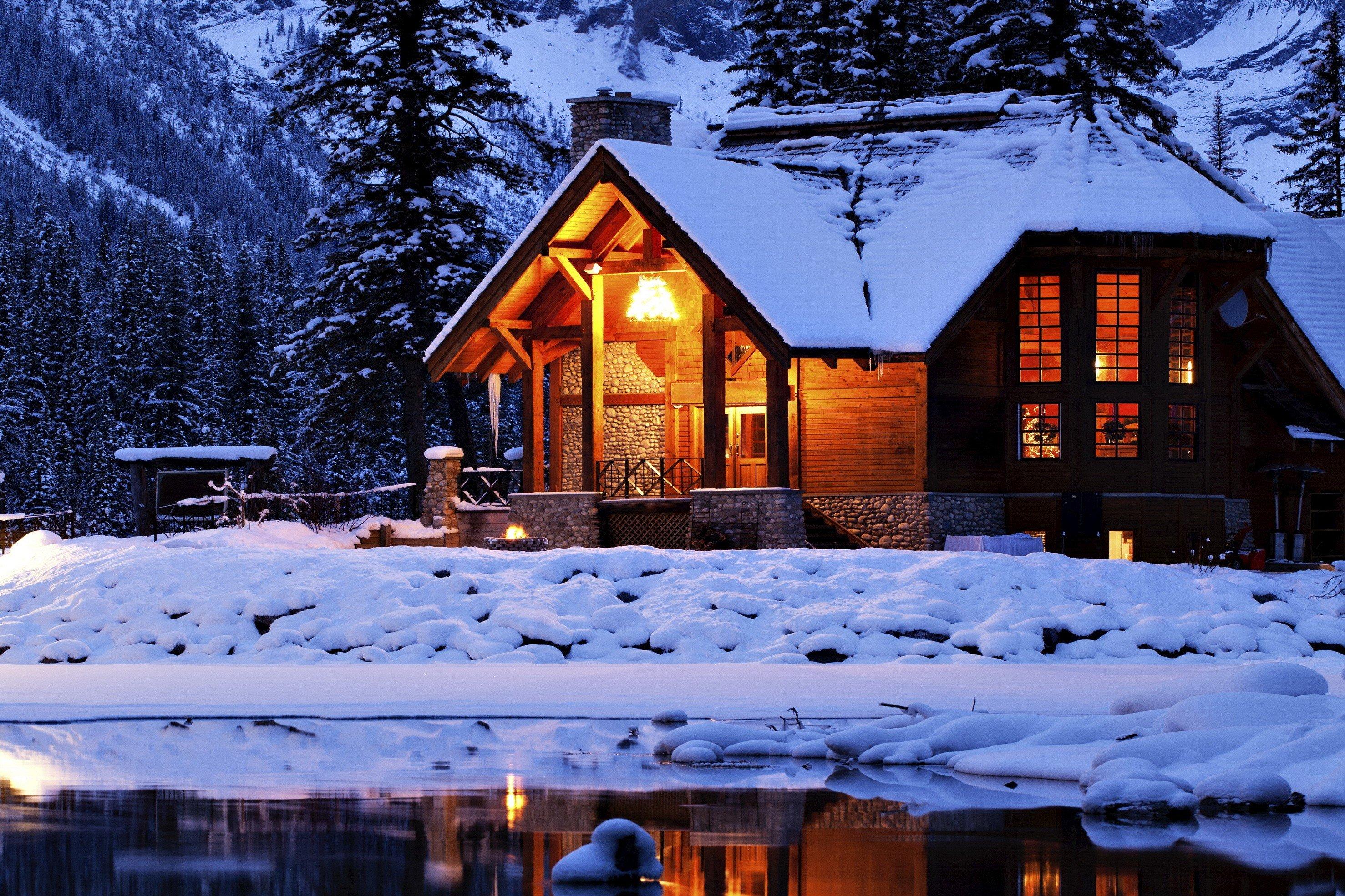 Красивые дома зимой (59 фото) - 59 фото
