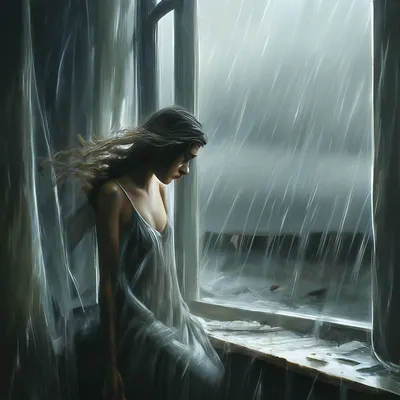 Ветер. за окном. дождь. одиночество.…» — создано в Шедевруме