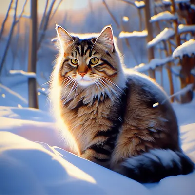 Кошка зимой» — создано в Шедевруме