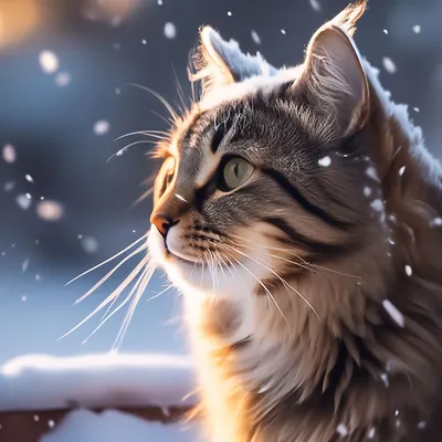 Котик зимой стоит на улице, видно …» — создано в Шедевруме