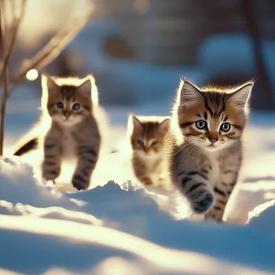 Первая зима рыжего кота) | Пикабу