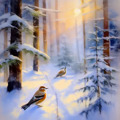 Видео обзор на зимний лес звери …» — создано в Шедевруме