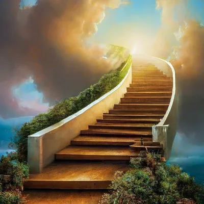 Лестница в небо, красиво, реалистично…» — создано в Шедевруме
