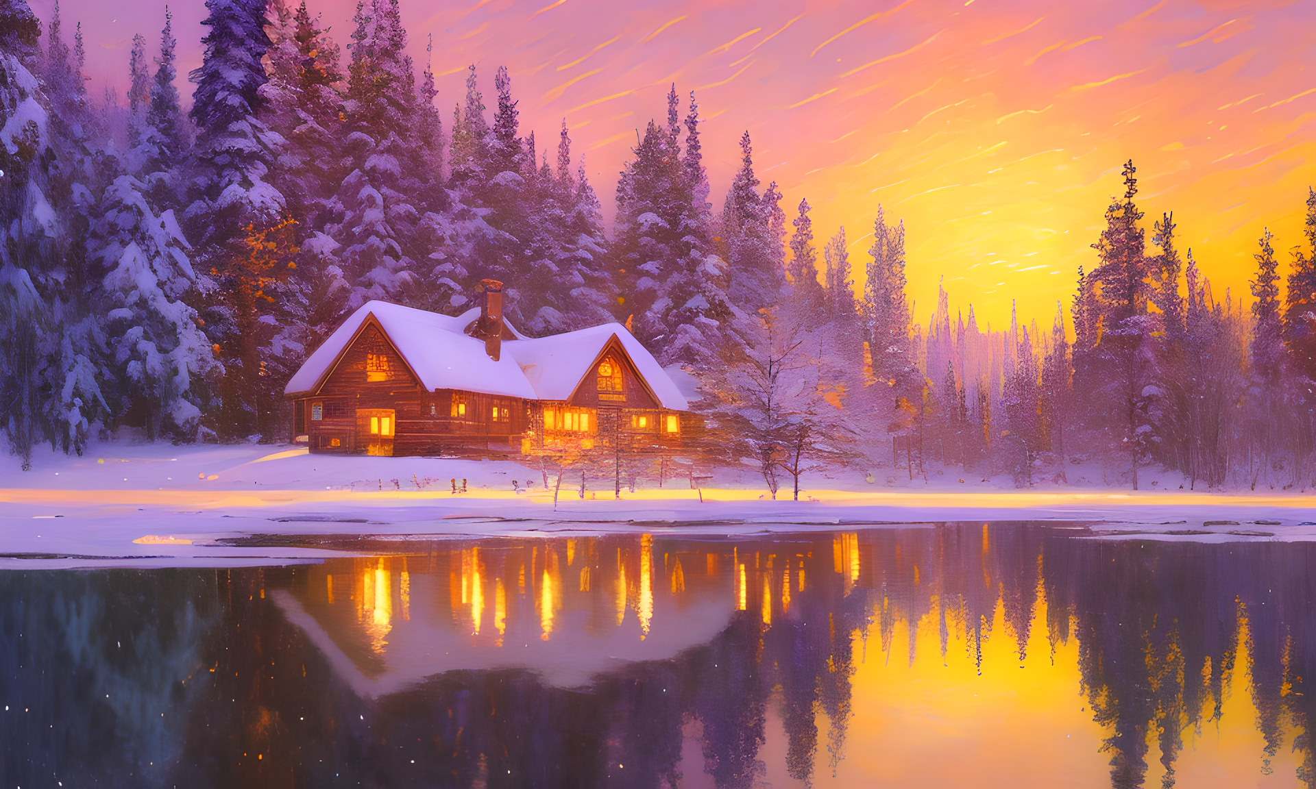 Фотообои Рассвет зимой в горах купить на стену • Эко Обои